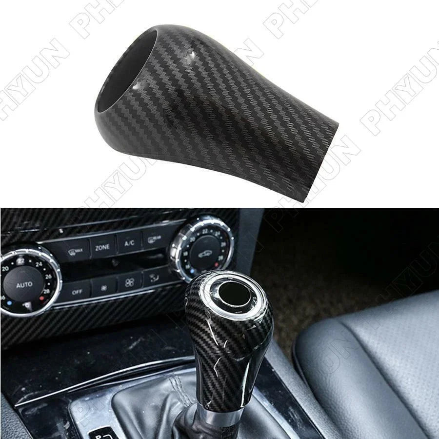 Carbon Fiber Gear Shift Knob Cover for Mercedes-Benz W204 C-Class (2007-2014)