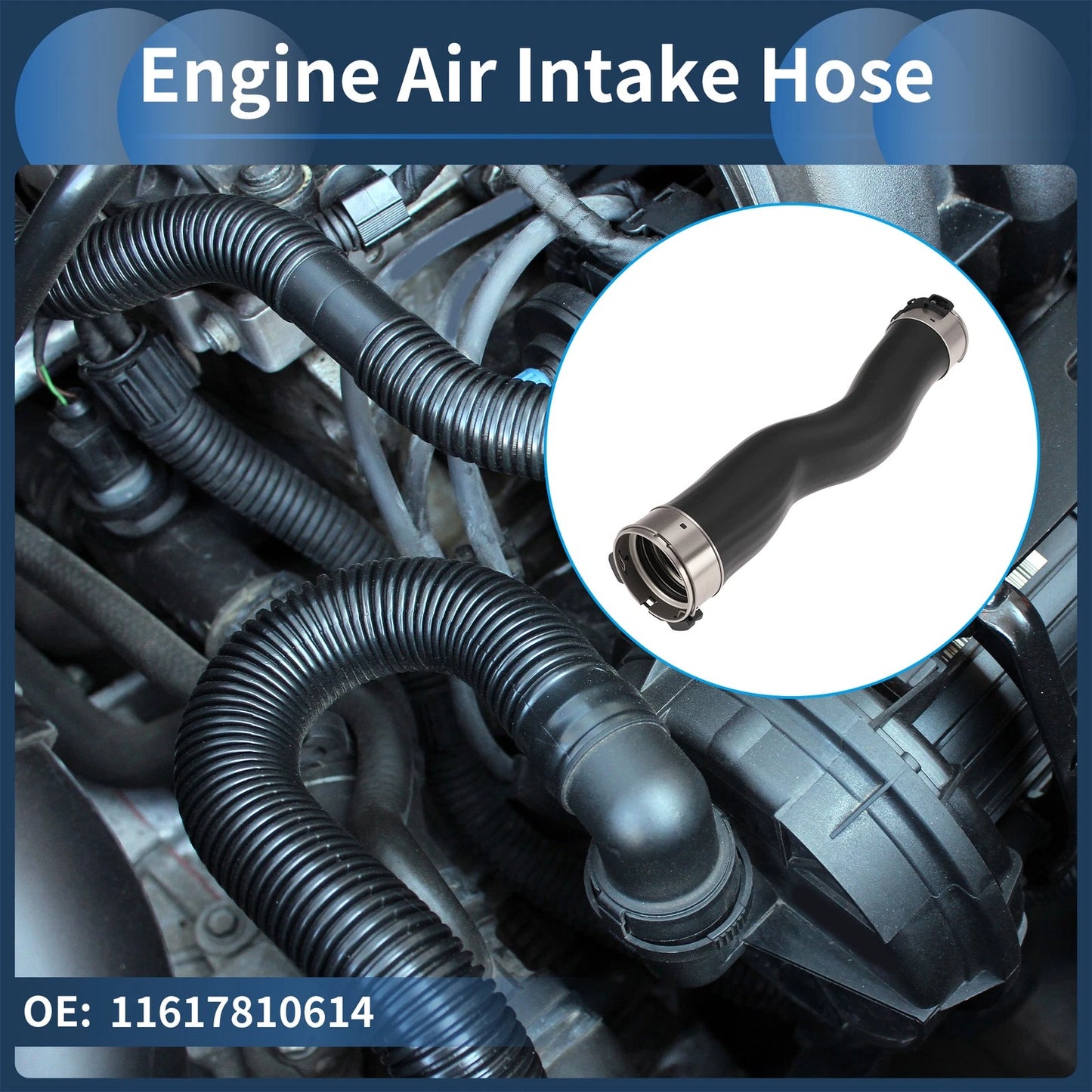 Engine Air Intake Hose for BMW 5 Series F10 (2010–2016) No. 11617810614 Rubber