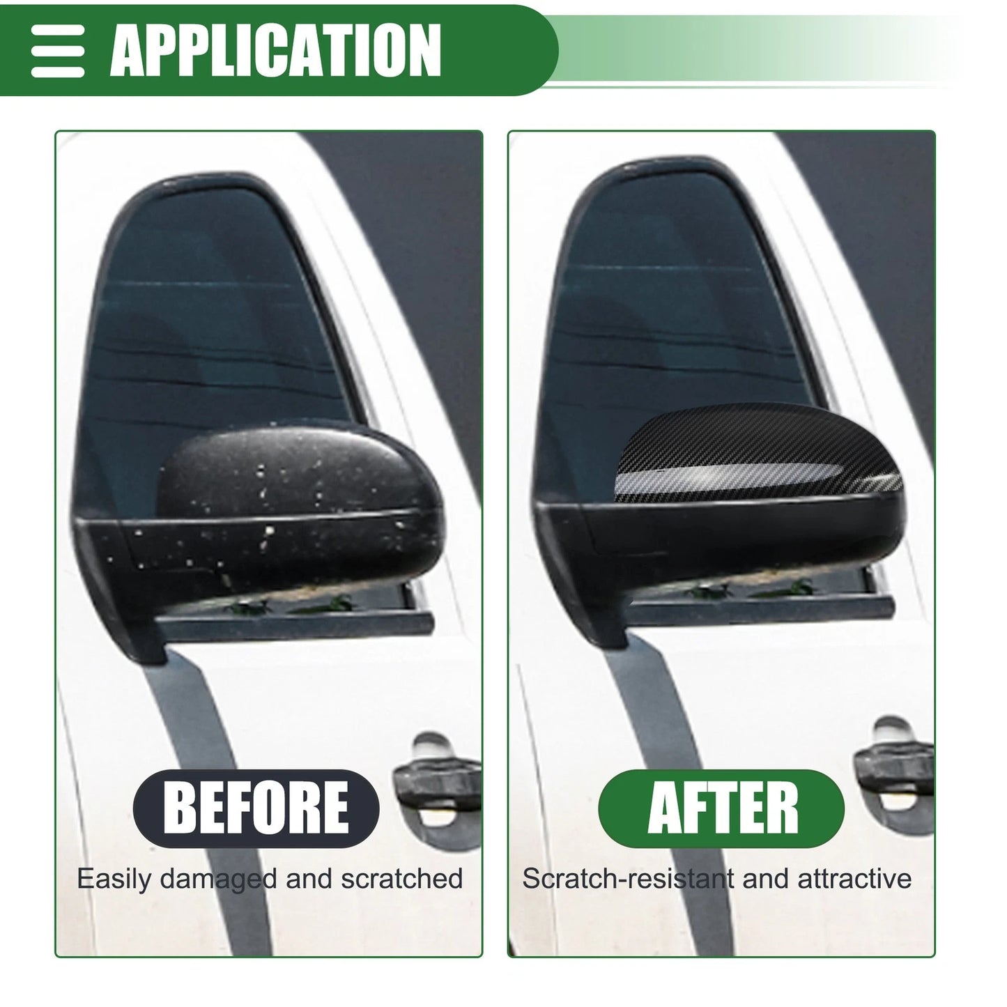 1 Pair Rearview Mirror Cover for Chevrolet Silverado 1500 (2019–2023) Black