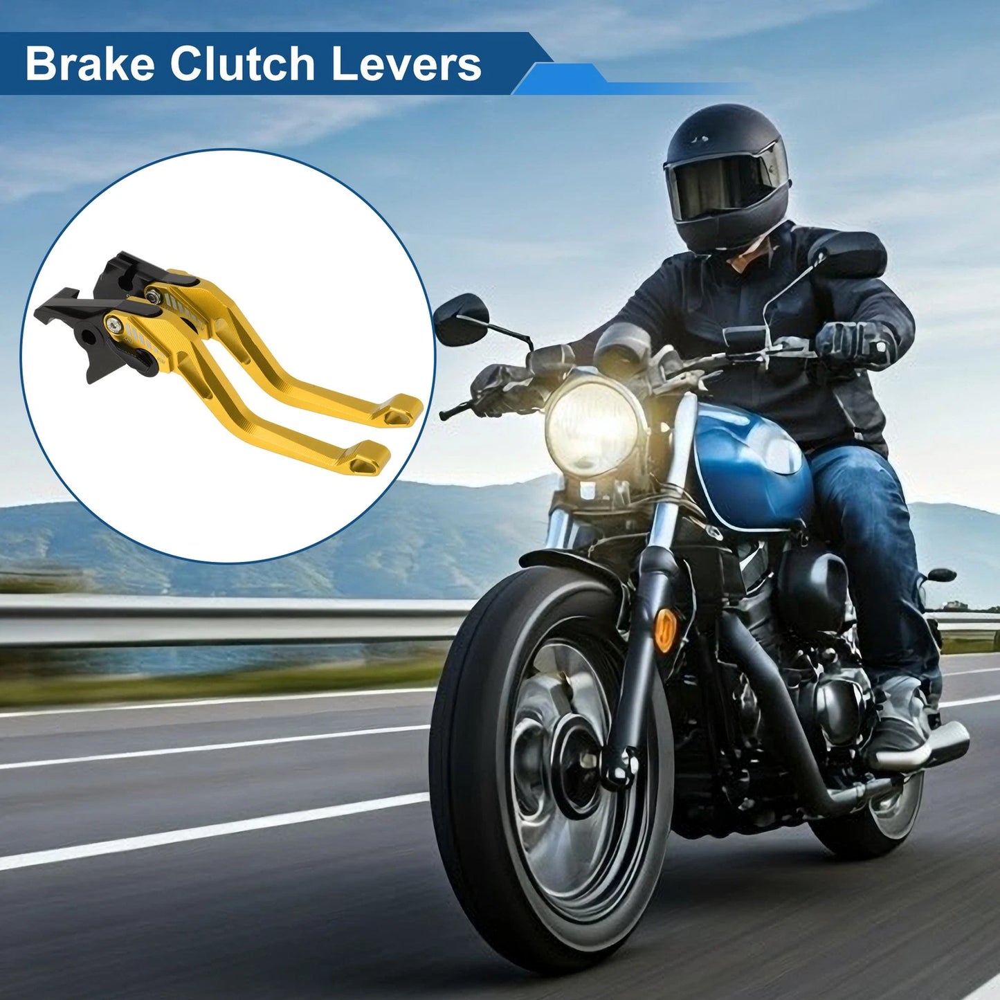 Short Brake Clutch Levers for Suzuki GSX-8S (2023–2025) - Solid Gold Tone, 1 Pair
