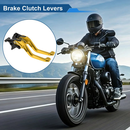 Short Brake Clutch Levers for Suzuki GSX-8S (2023–2025) - Solid Gold Tone, 1 Pair