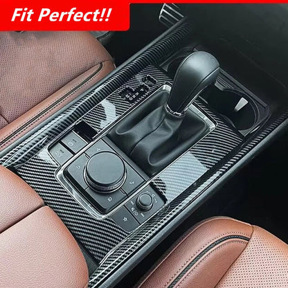 18PCS Carbon Fiber Interior Button Trim Cover Decor for Mazda CX-50 (2023–2024)