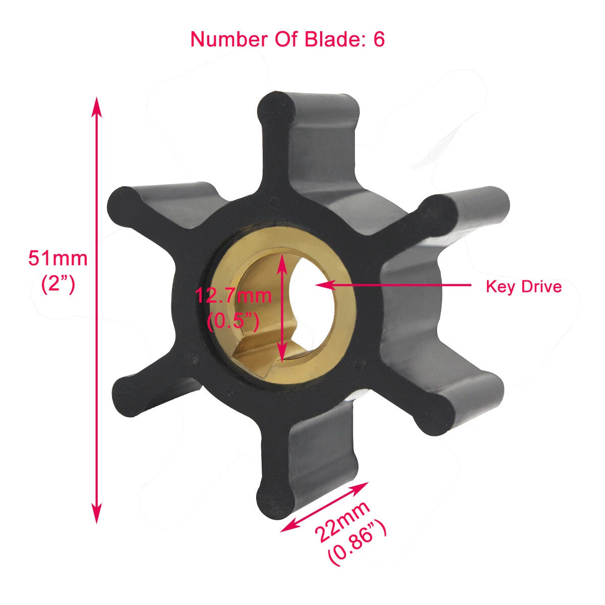 Impeller Kit for Yanmar 2GM20F (1975–1990)