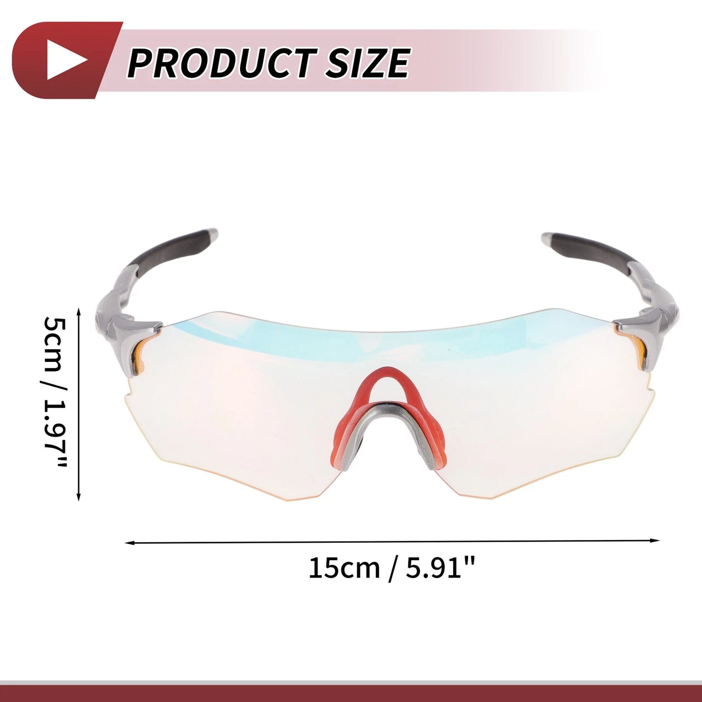 Set of 1 Motorcycle Riding Goggles for Various Models (Light Red Lens)