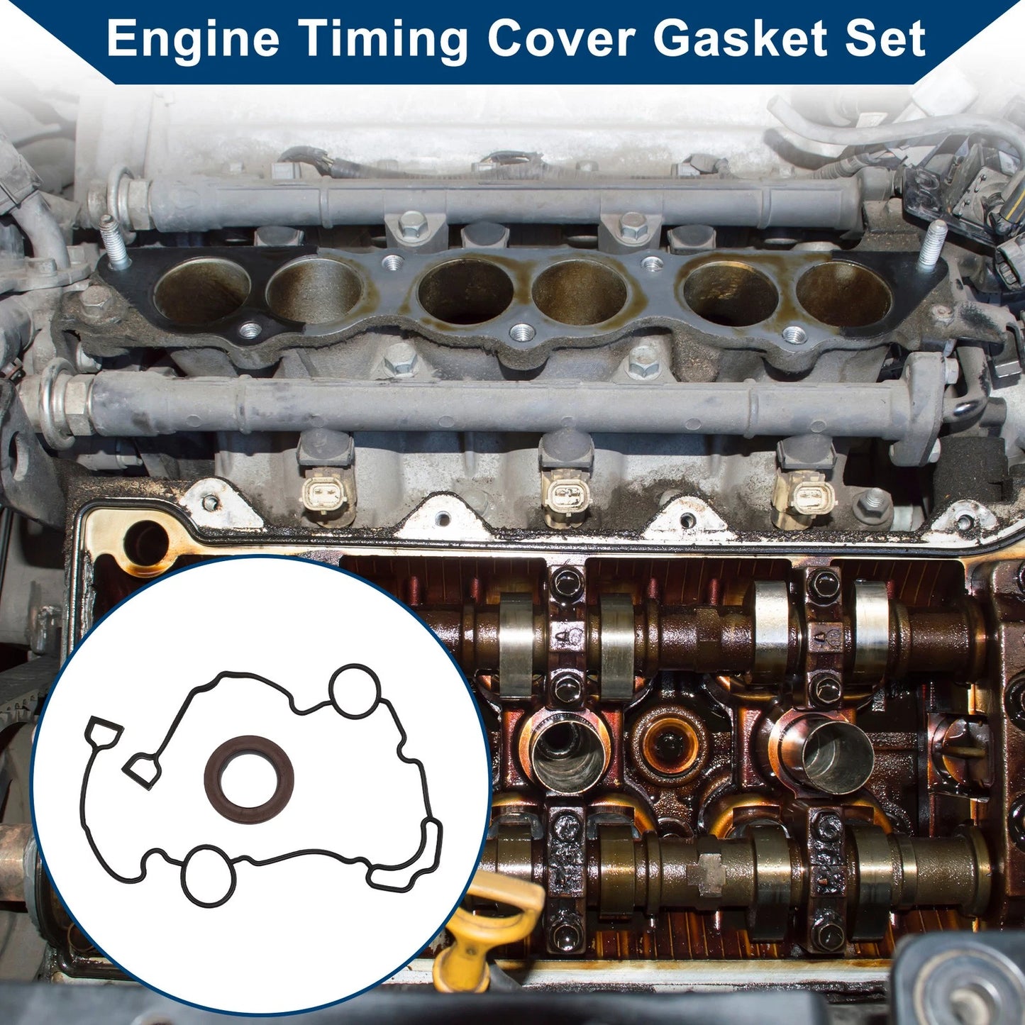 Set of 1 Engine Timing Cover Gasket for Chrysler 300 5.7L (2005–2020) TCS46169