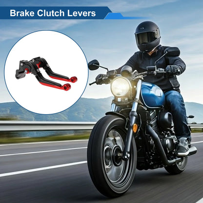 Adjustable Brake Clutch Levers for Kawasaki ER-5 (2004–2005) Black Red