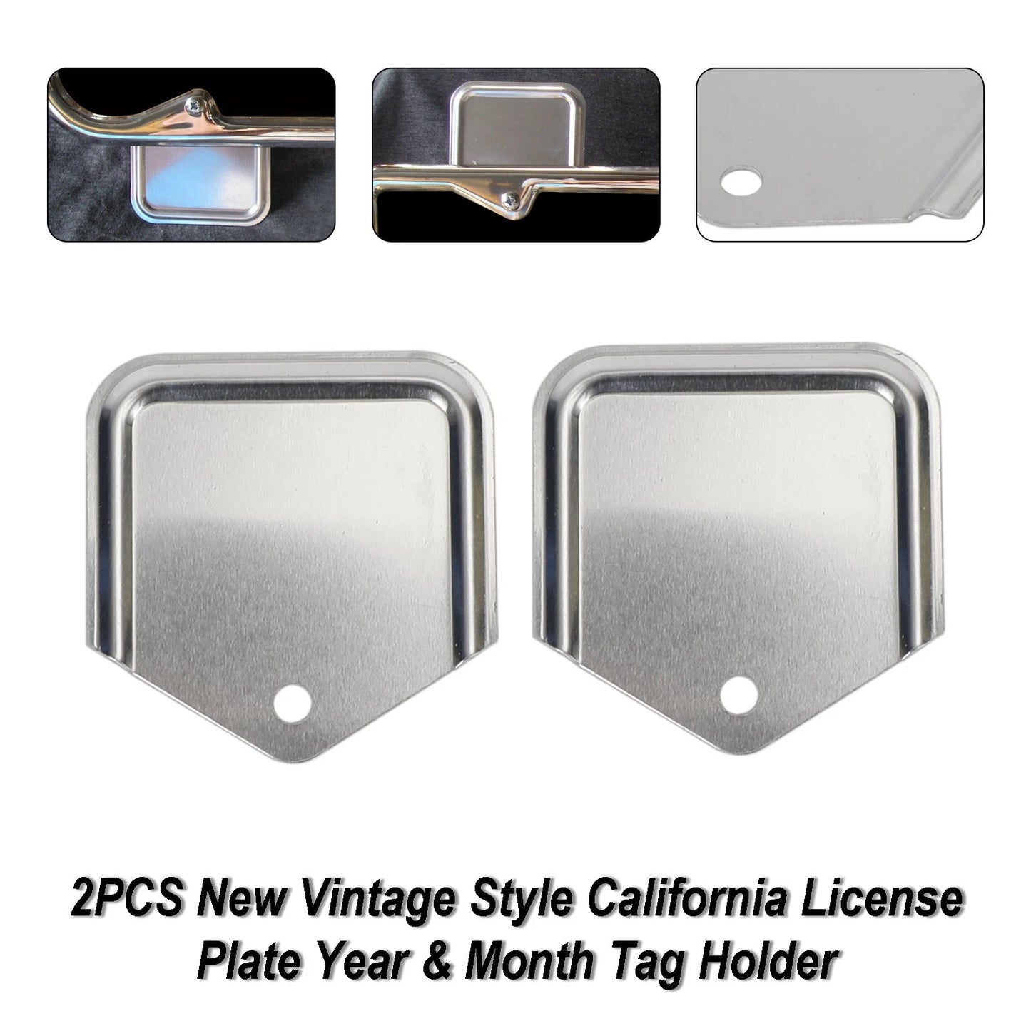 2X Vintage Style California License Plate Year & Month Tag Holder