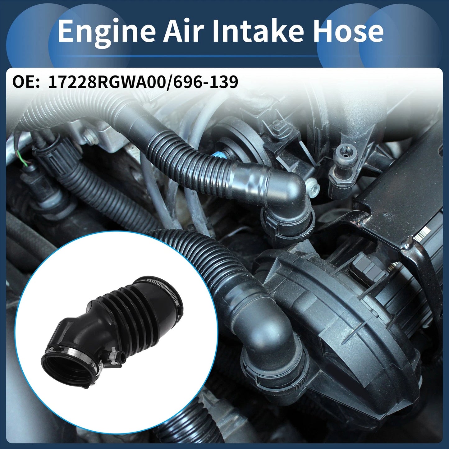 Engine Air Intake Hose for Honda Odyssey X-L Touring (No. 17228RGWA00) Rubber