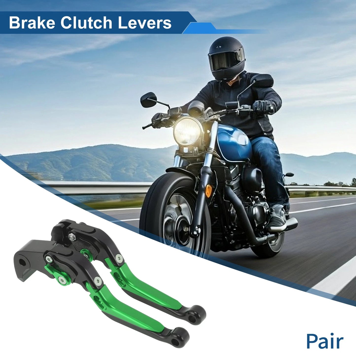 Brake Clutch Levers for Suzuki GSXR1000 (2009–2019) - Black Head Green Handle