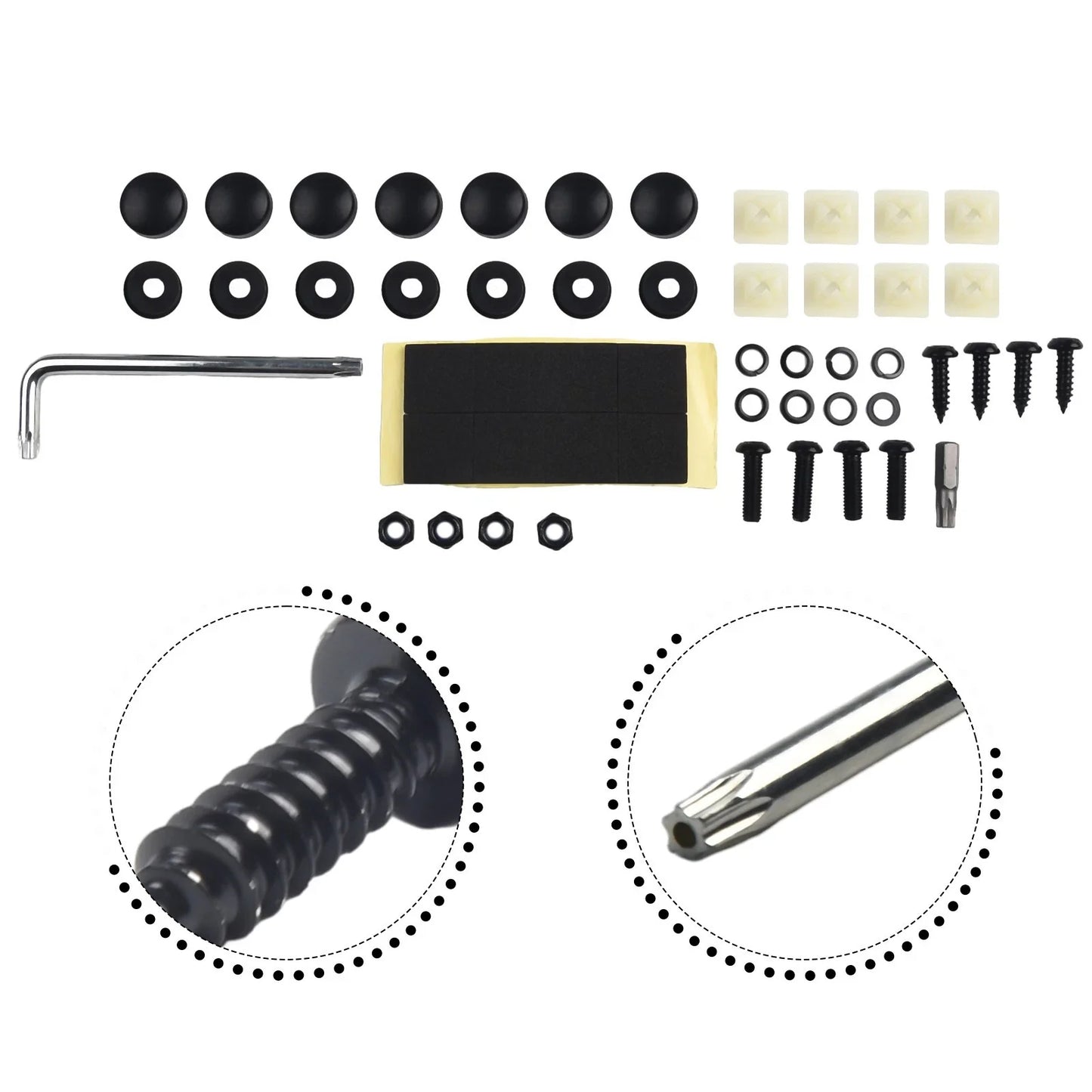 License Plate Screws Plastic+Stainless Steel for Cars