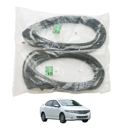 Set of 2 Rear Door Weatherstrip Rubber Seals for Honda City Sedan (2008–2013)
