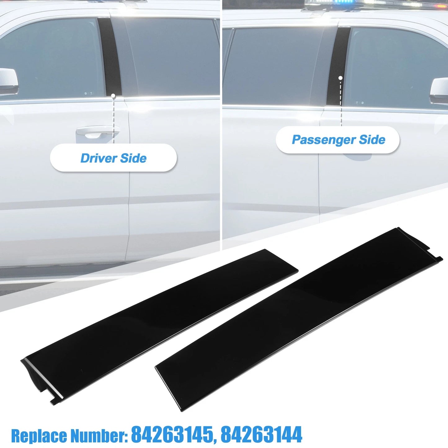 Pair Door B Pillar Trim Panel for Cadillac Chevy