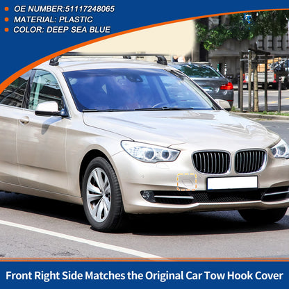 Front Right Tow Hook Cover for BMW 535i (2011–2016) No. 51117248065 Deep Sea Blue