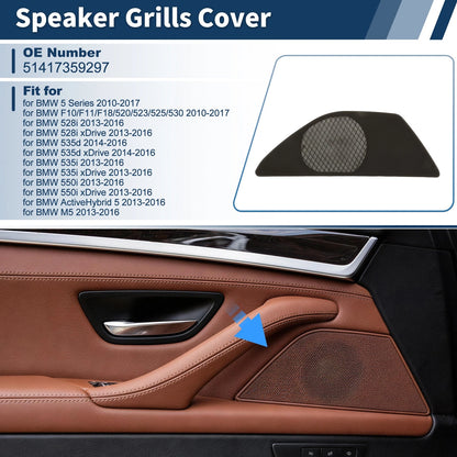 Speaker Grills Cover for BMW 5 Series (2010–2017) Left Door Plastic Mocha