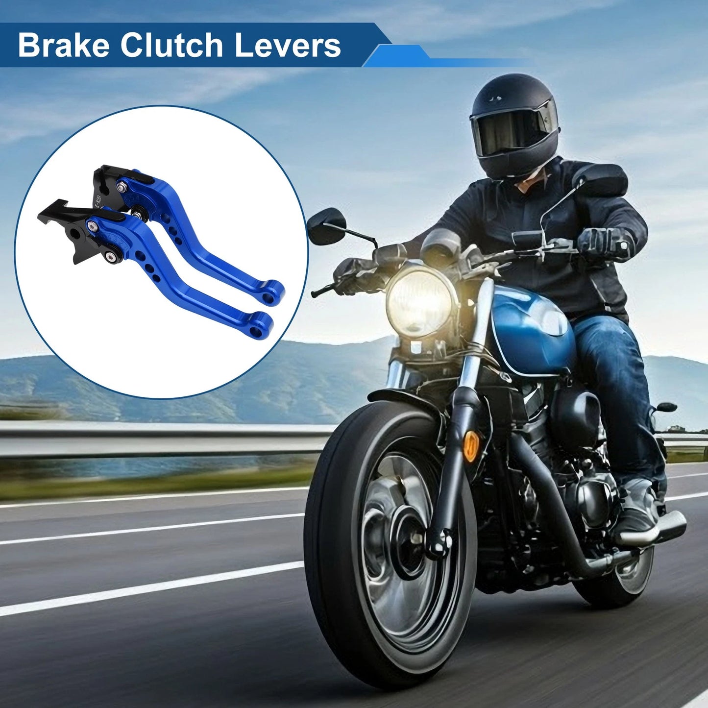 Adjustable Short Brake Clutch Lever Set for Kawasaki ZX-9R (2000–2003) Blue