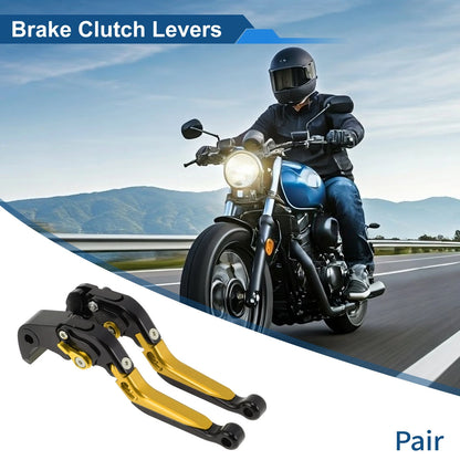 Brake Clutch Levers for Suzuki GSXR1000 (2009–2019) Black Gold Tone 1 Pair