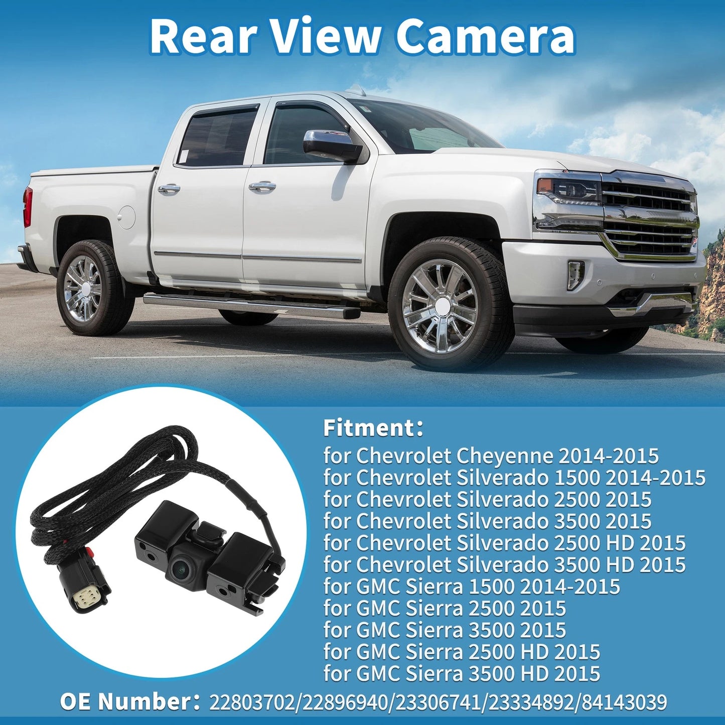 Rear View Park Assist Backup Camera 22803702 for Chevrolet Cheyenne (2014–2015)