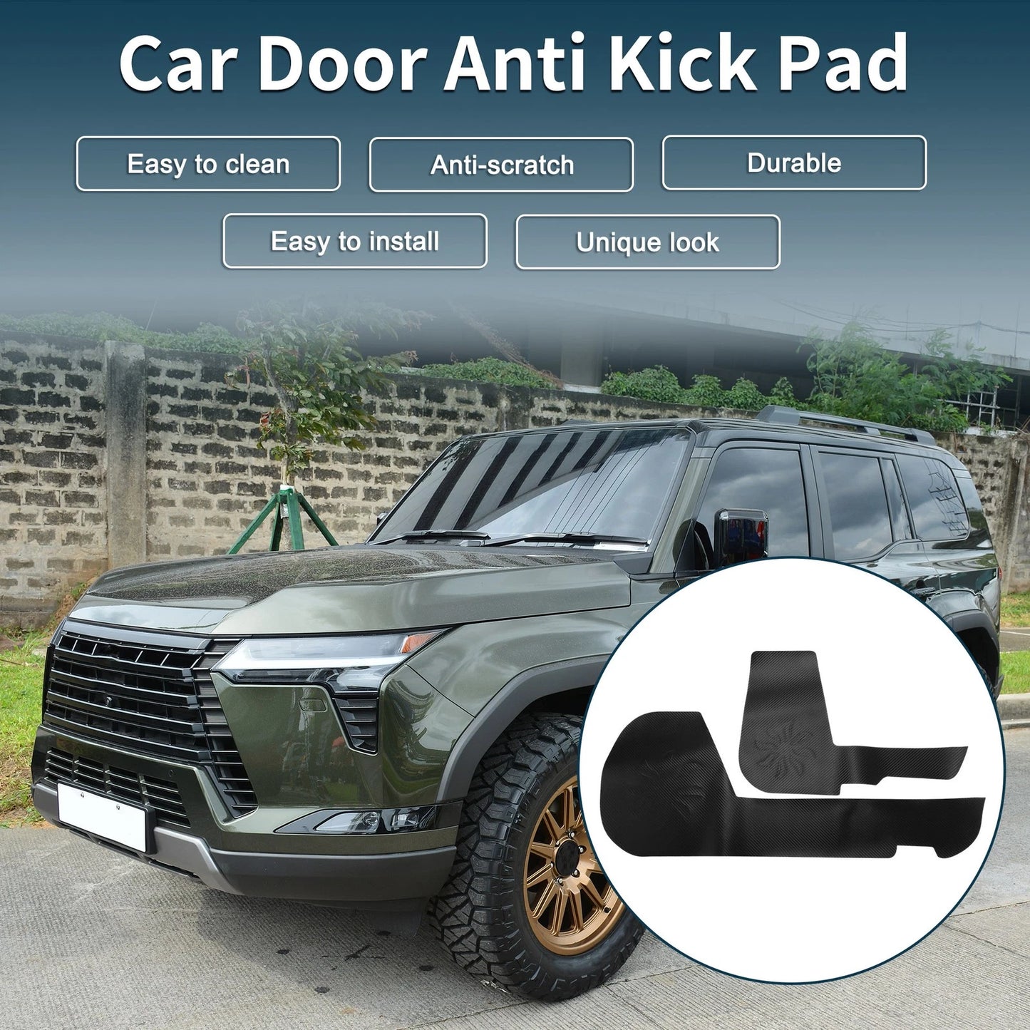 Set of 4 Leather Anti Kick Pad Stickers for GX 550 (Carbon Fiber)