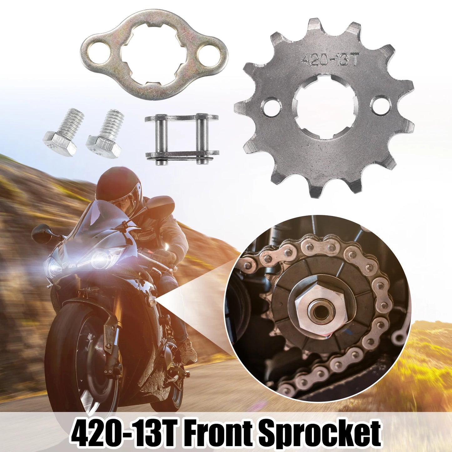 Set of 1 Front Engine Sprocket 420 13T 20mm for Dirt Bike Mini Bike