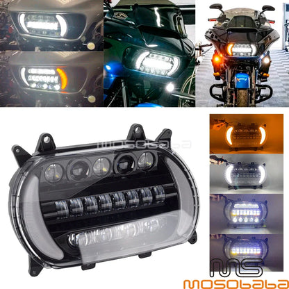 LED Front Headlight Turn Signal & Running Light for Harley FLTR Road Glide (15-23)