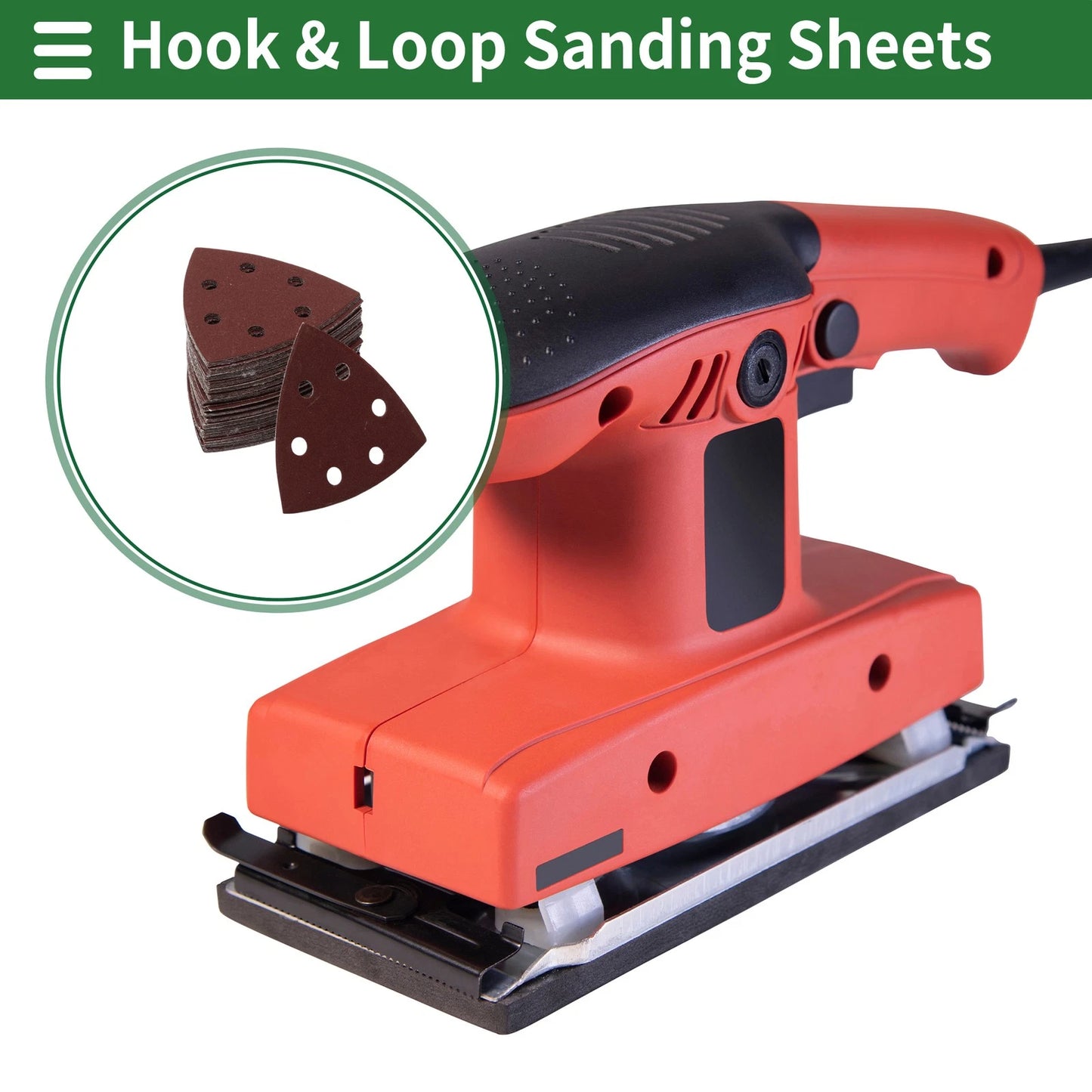 Set of 80 Mouse Sander Sandpaper Pads 90x90mm 320 Grit