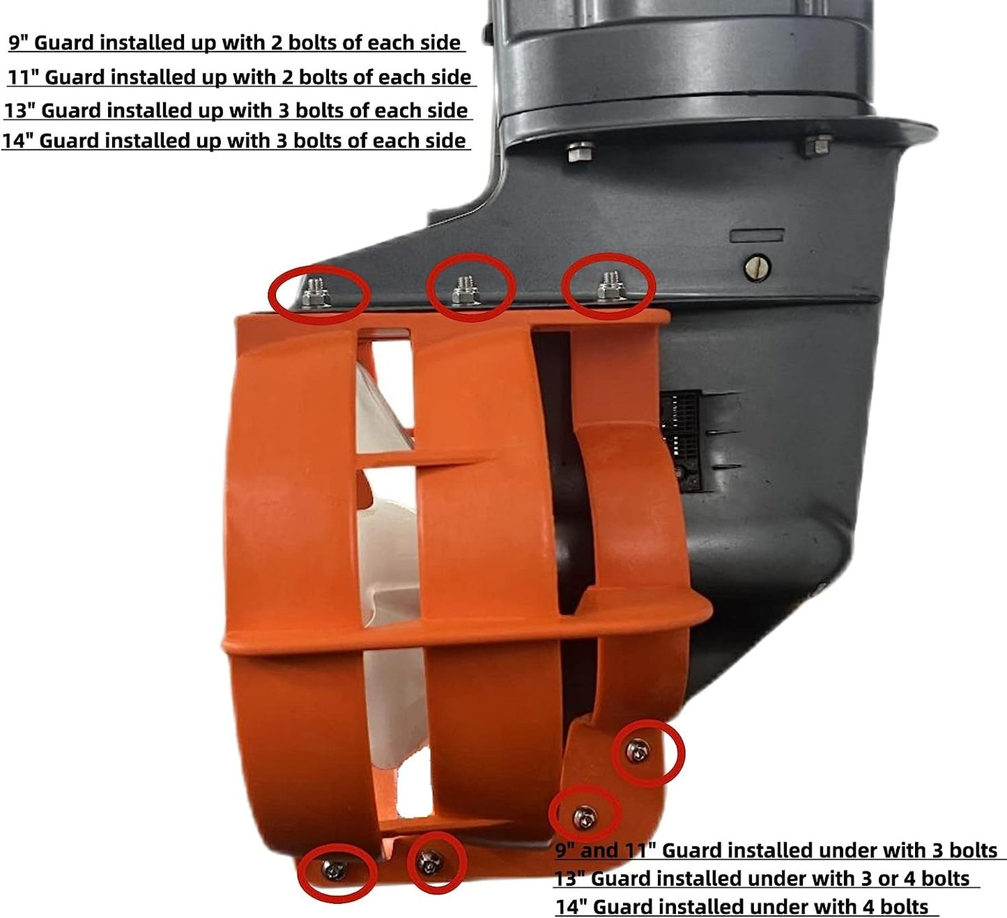 11" Orange Prop Guard for Outboard Boat Engine (25-35hp)