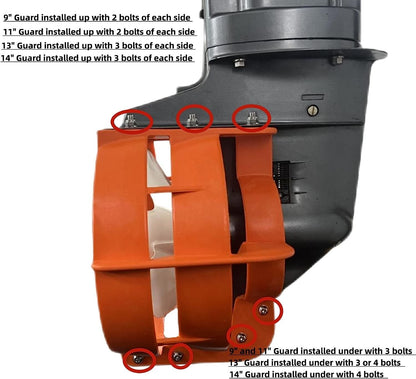 11" Orange Prop Guard for Outboard Boat Engine (25-35hp)