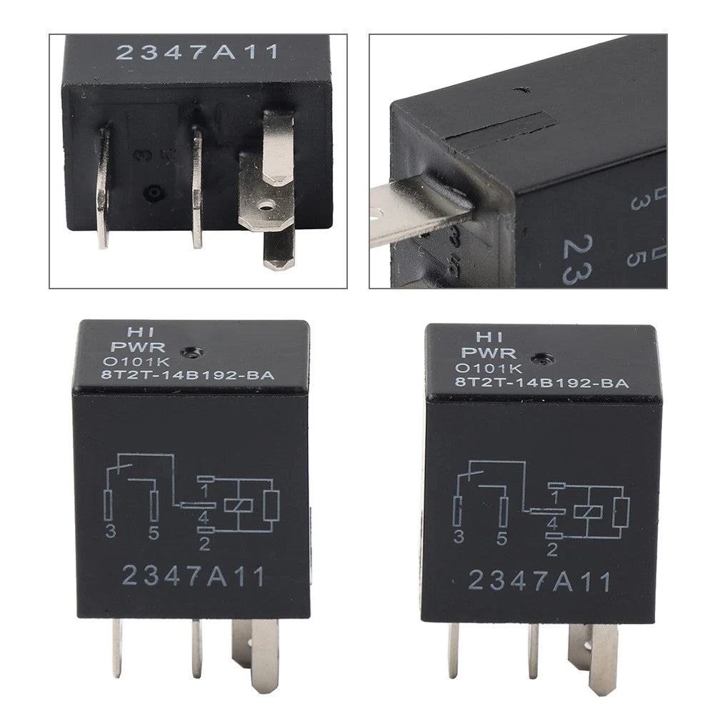 2Pcs 12V DC 5 Pins Automotive Relay for Ford (Selected Vehicles) 8T2T-14B192-BA