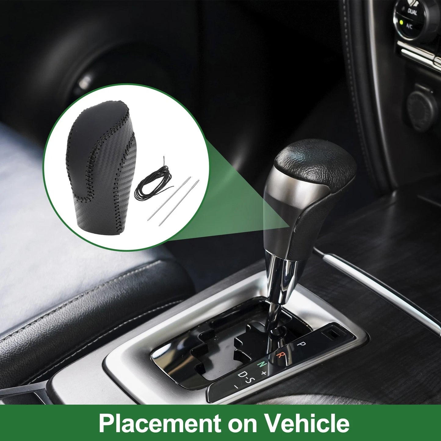 Gear Shift Knob Cover for Subaru Forester (2018–2023) Black Carbon Fiber