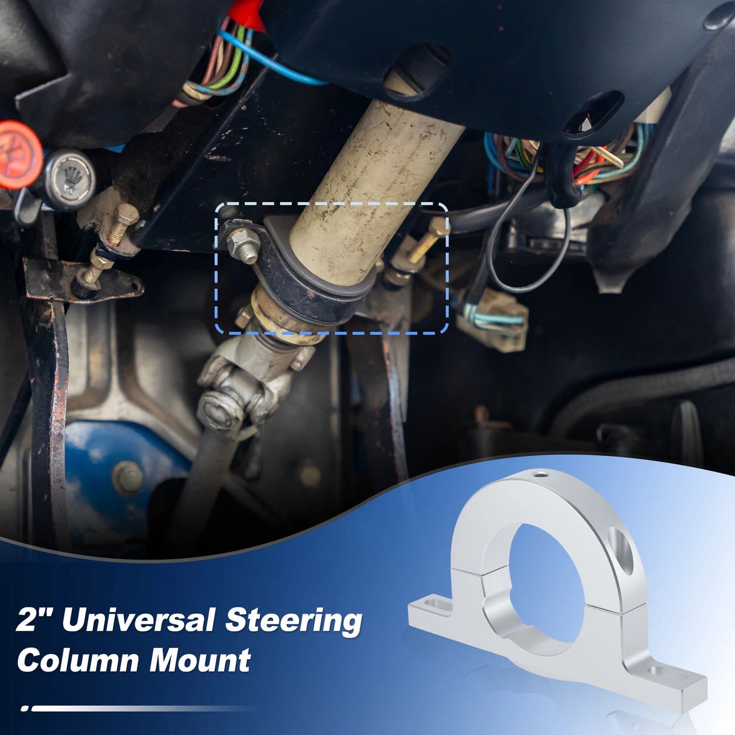 2" Aluminum Universal Steering Column Mount for Various Models