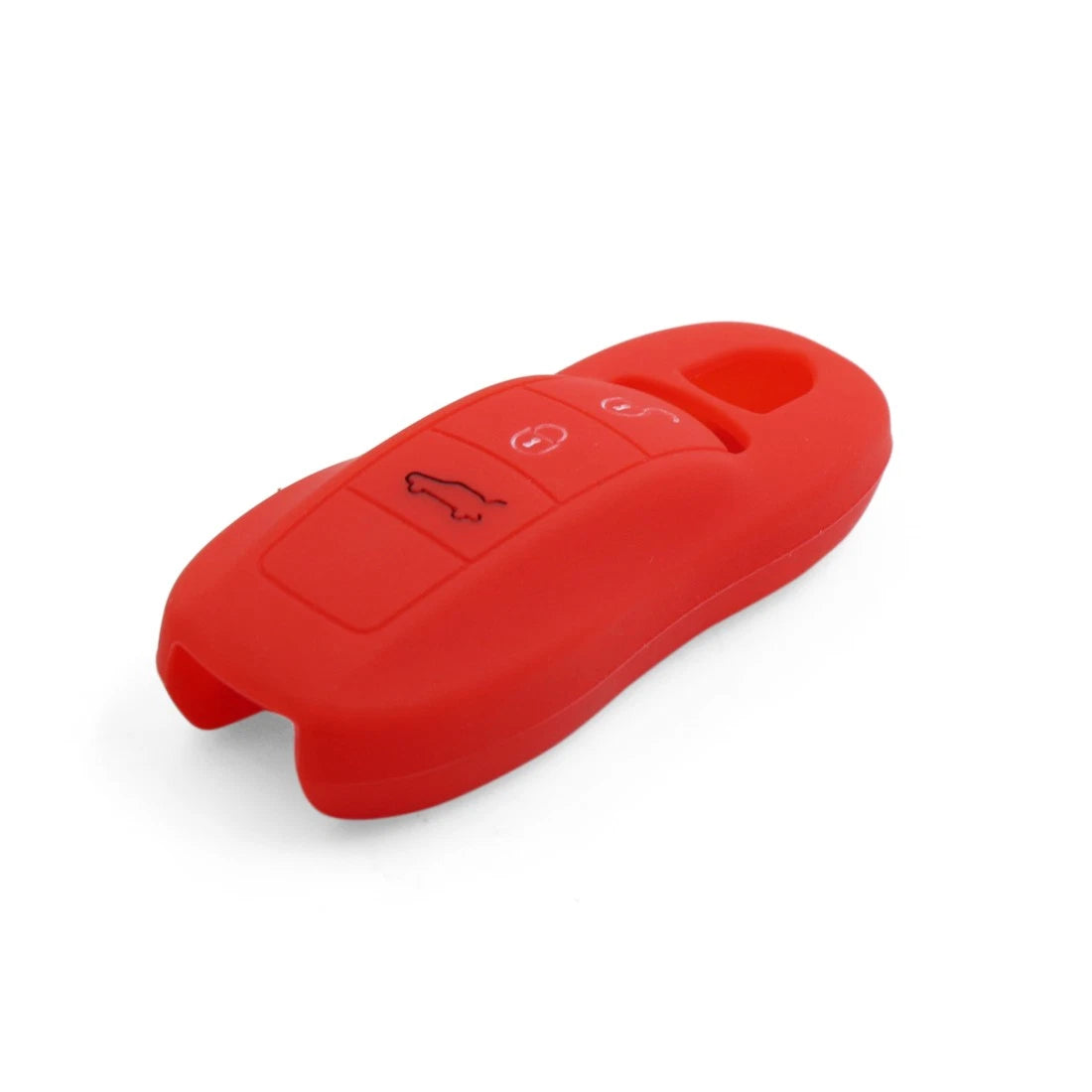Red Silicone Key Fob Case Cover for Porsche Macan Panamera Cayenne (2014–2023)