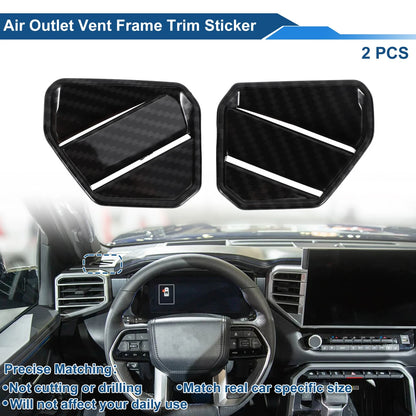 Air Condition Outlet Vent Trim Cover Frame for Toyota Tundra (2014–2021) Carbon Fiber Black