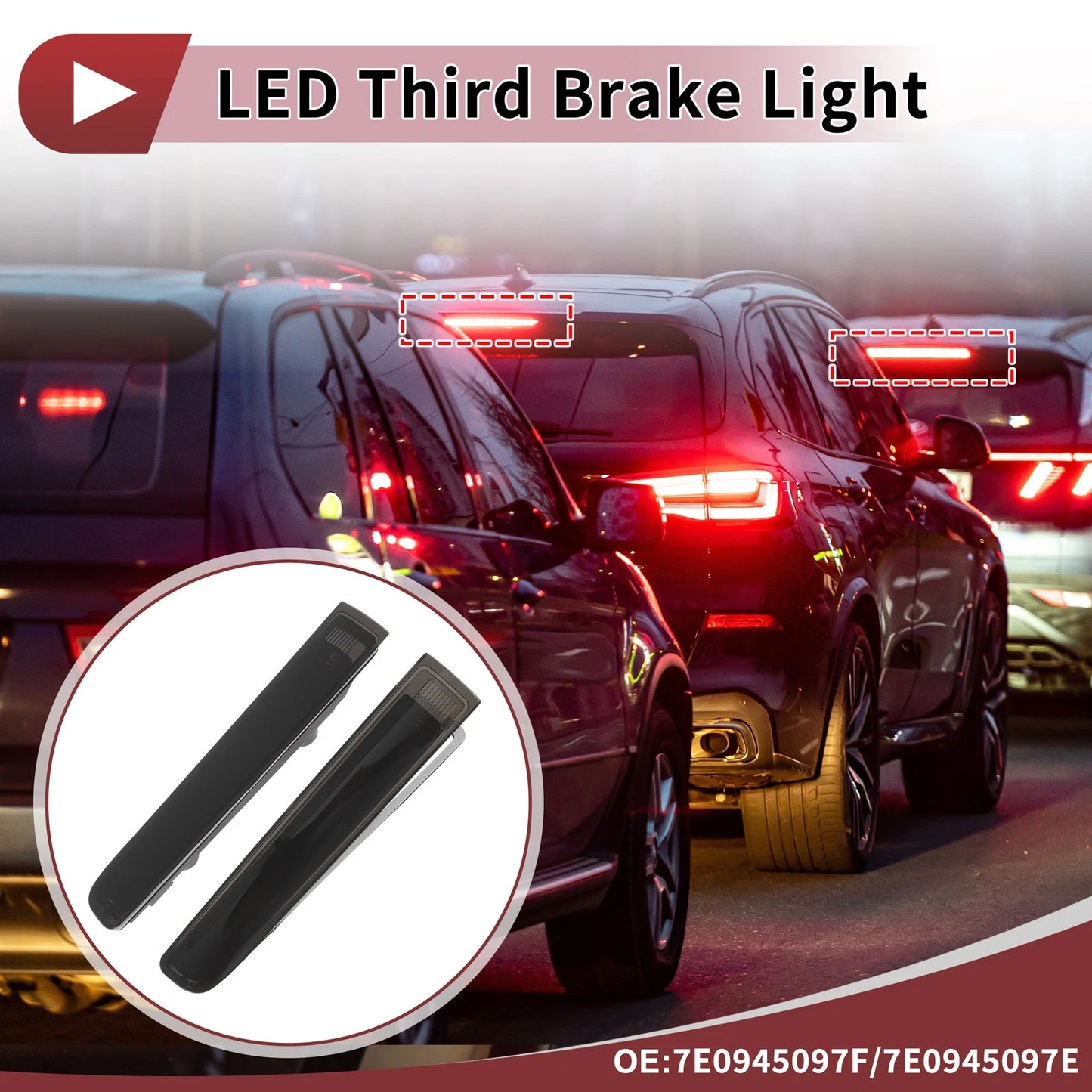 Black LED Third Brake Light for VW T5 Transporter (2003–2015) No.7E0945097F