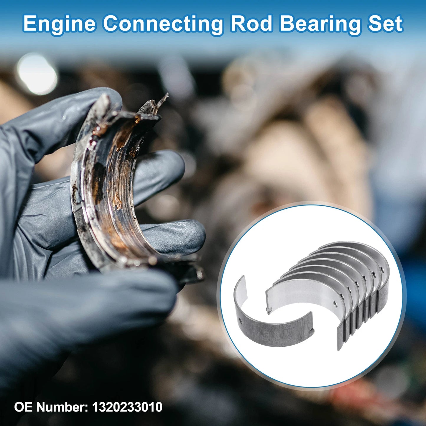 Set of 8 Connecting Rod Bearings for Toyota Carina (No. 1320233010)