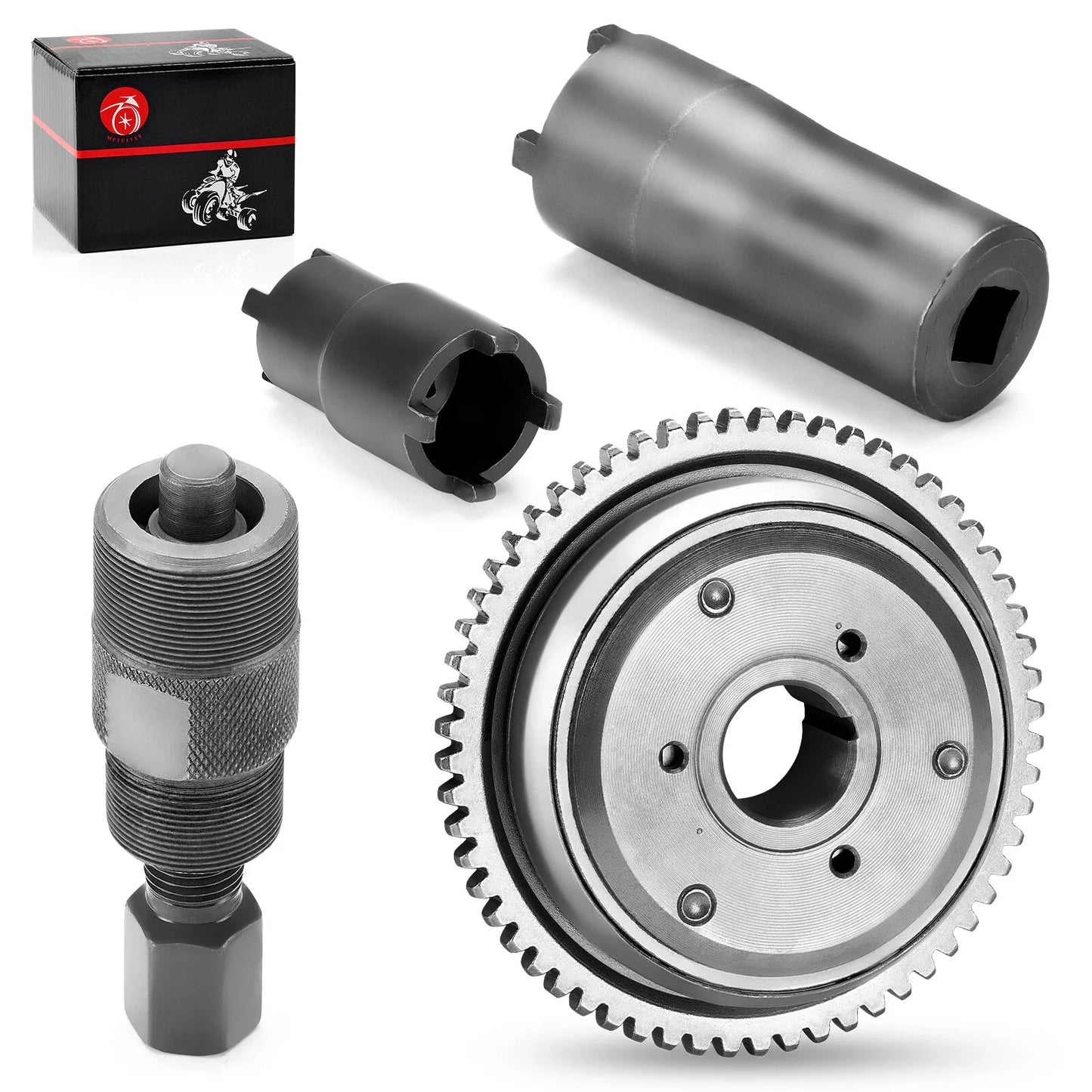 Magneto Flywheel Puller Tool + Starter Clutch for GY6 Scooter (2006–2016)