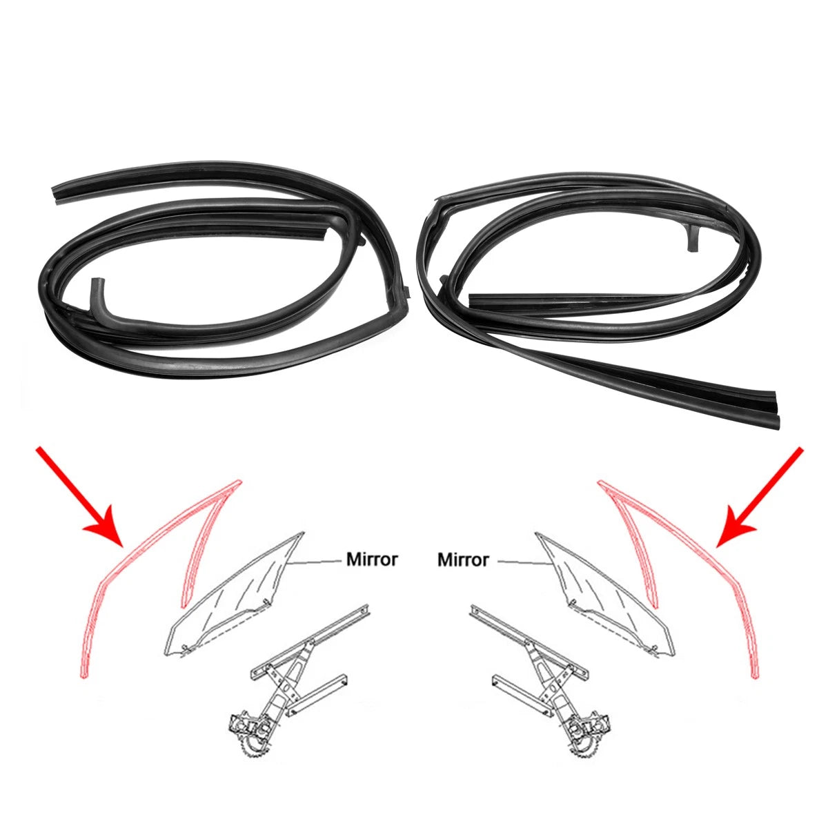 Door Glass Run Channel Pair for Toyota Hilux Vigo (2005–2015)
