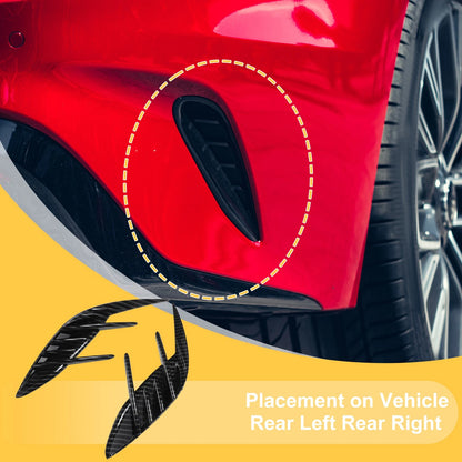 Set of 2 Rear Fog Light Cover Trim for Kia Stinger (2018–2023) Carbon Fiber Black