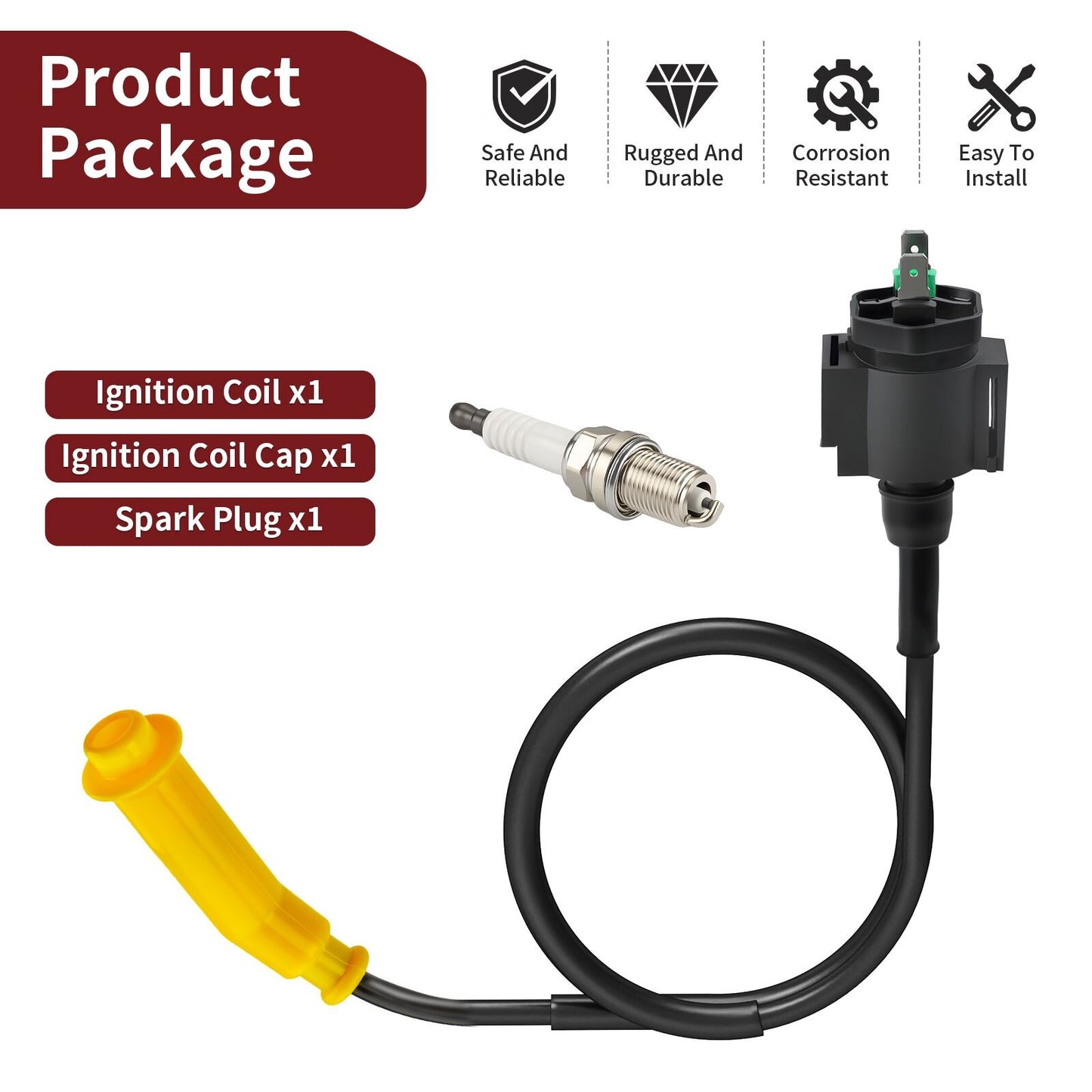 Ignition Coil & Spark Plug for Honda Foreman 500 TRX 500 (2005–2014)