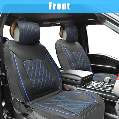 Set of 2 Front Seat Covers for Dodge Ram (2009–2023) Black Blue