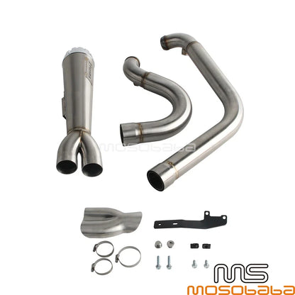 2-Into-1 Exhaust System for Harley Dyna Super Glide Custom FXDC (2006-2017)