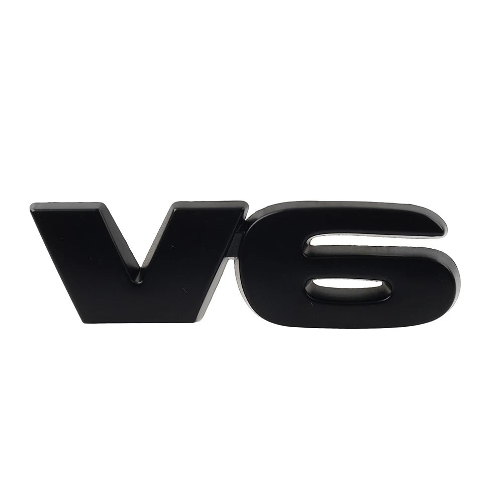 V6 Logo Metal Emblem Badge for Universal Fit Vehicles (3D)