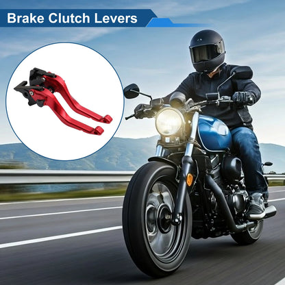 Short Brake Clutch Lever for Kawasaki Ninja 500 (2024–2025) 1 Pair Solid Red