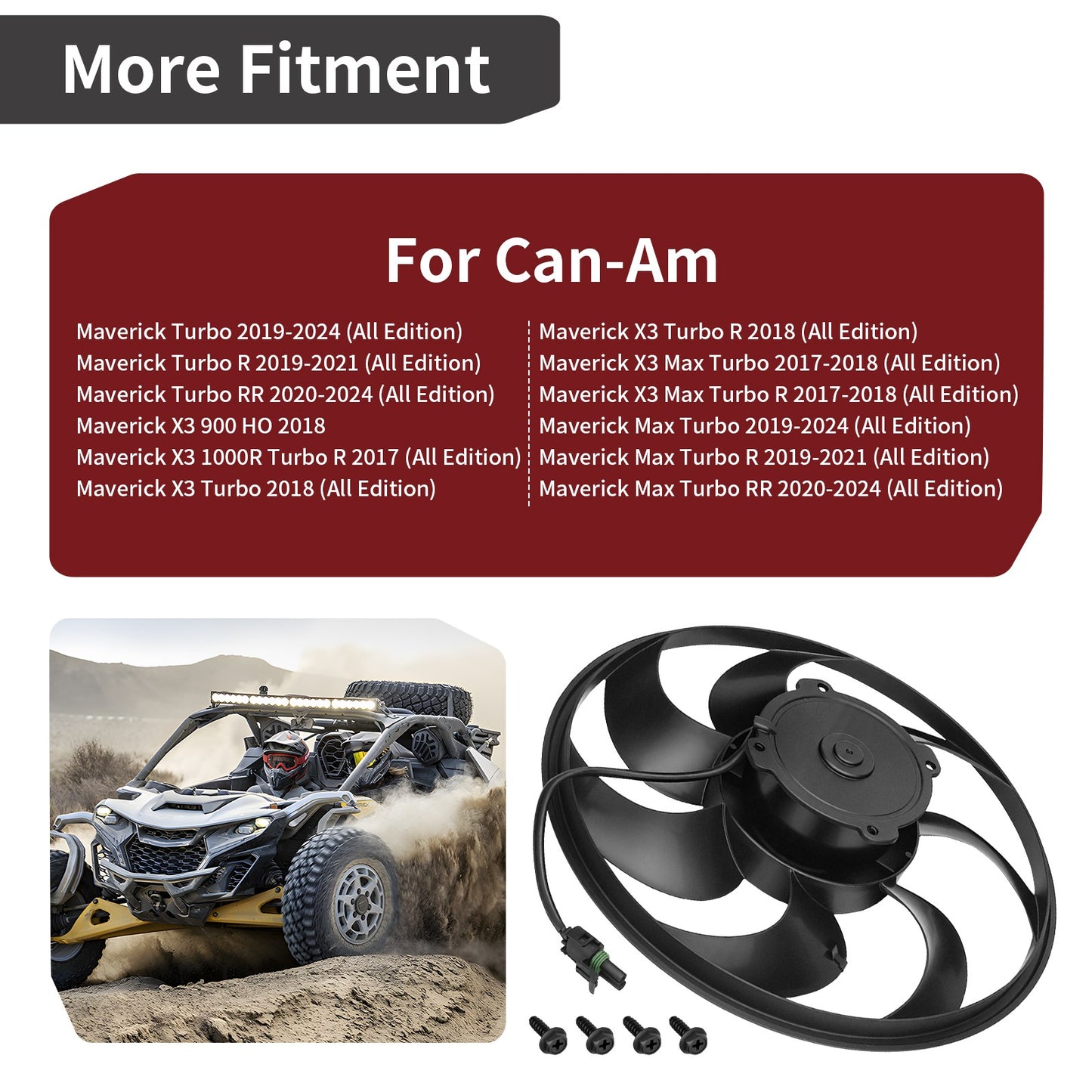 Radiator Cooling Fan for Can Am Maverick X3 Turbo (2018)