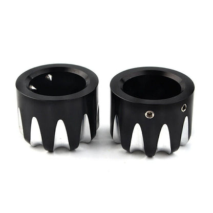 Black CNC Cut Axle Nut Cover for Harley Electra Street Road Glide