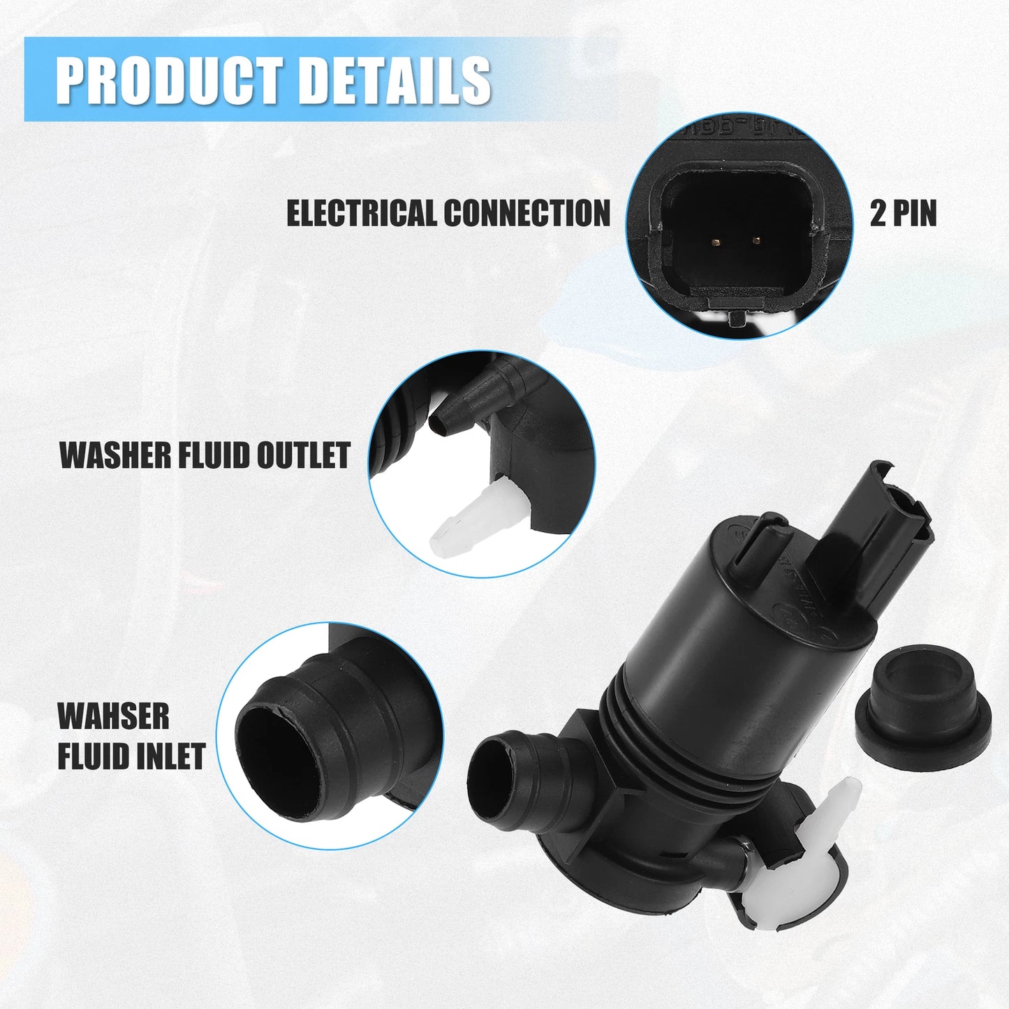 Windshield Washer Motor Pump for Nissan Rogue (2014–2017)