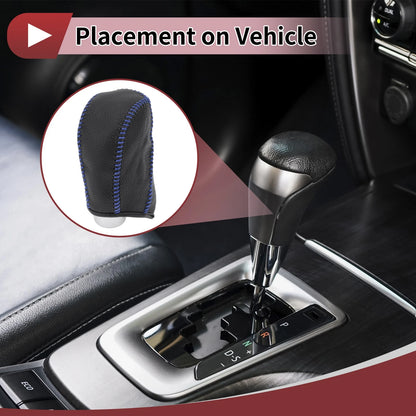 1 Pc Gear Shift Knob Cover for Subaru Forester (2014-2017) Pebbled Black Blue