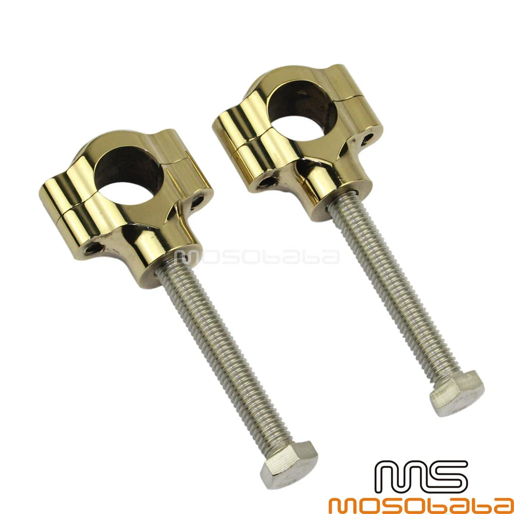 Brass 1" Handlebar Riser Clamps for Harley Chopper Sportster Road Glide