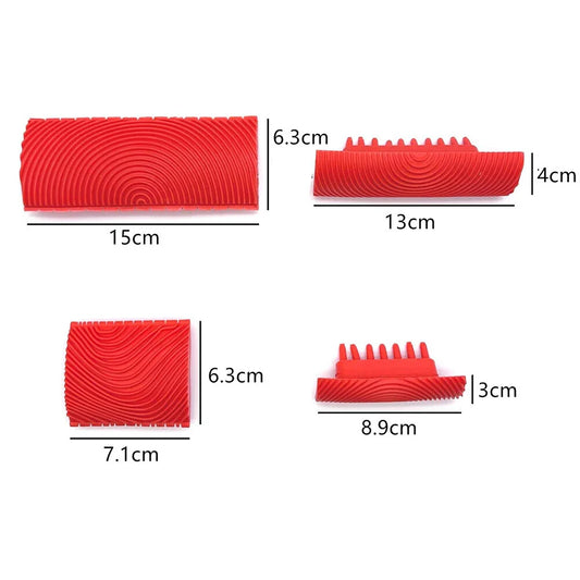 4pcs Wood Grain Tool Kit for Decorative Painting