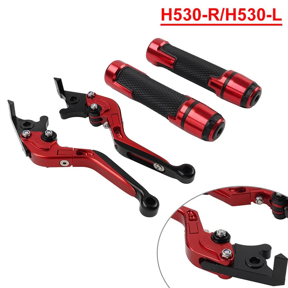 Red Extendable Brake Clutch Levers Grip Set for Yamaha TMAX 500 560