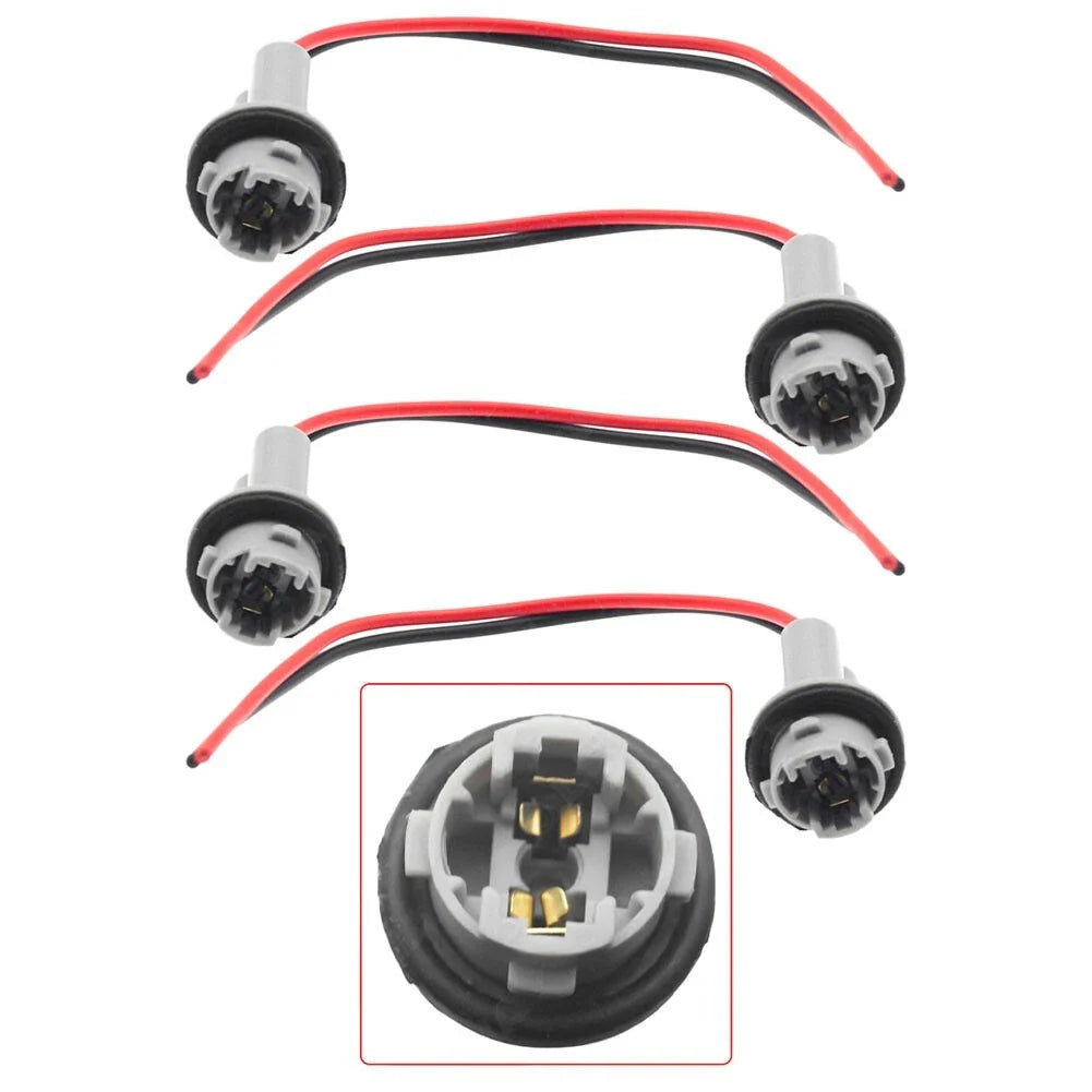 4x Connector Socket Bulb Bundle PigTail T15 Rubber Wedge LED